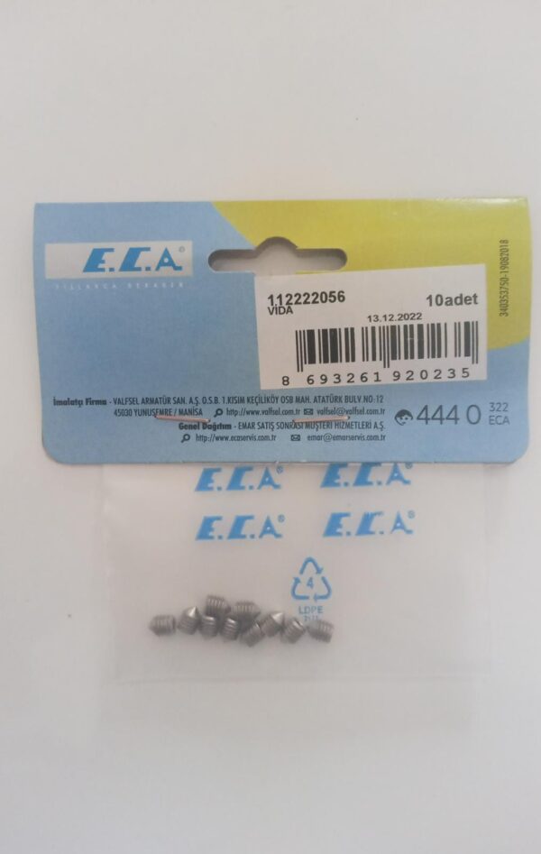 VİDA, INOX DIN 914/A2 (M5X6) 112222056 1 ADET