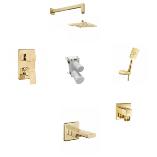 E.C.A Tiera Ankastre Duş seti 3 yollu Gold 102199001