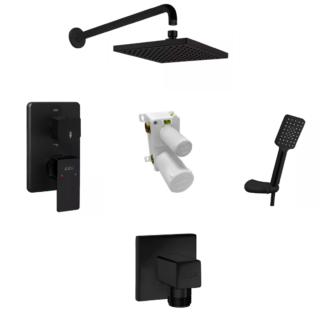 E.C.A Royal Ankastre Duş Seti 2 Yollu  Mat Siyah 102199013