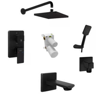 E.C.A Royal Ankastre Duş Seti3 Yollu Mat Siyah 102199015