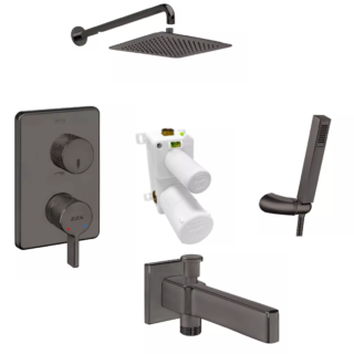 E.C.A Life Ankastre Duş Seti 3 Yollu 102199025  Mat Antrasit