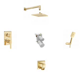 E.C.A Luna Kare Ankastre Duş seti 2 yollu Gold 102199005