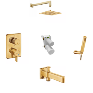E.C.A Life Ankastre  Duş Seti 3 Yollu Gold 102199010
