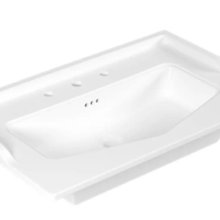 Serel Royal Tezgah Üstü Etajerli Lavabo 3 Armatür Delikli 80 cm RY423DS110H