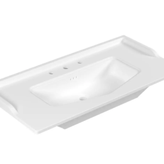 Serel Royal Tezgah Üstü Etajerli Lavabo, 3 Armatür Delikli, 100 cm RY433DS110H